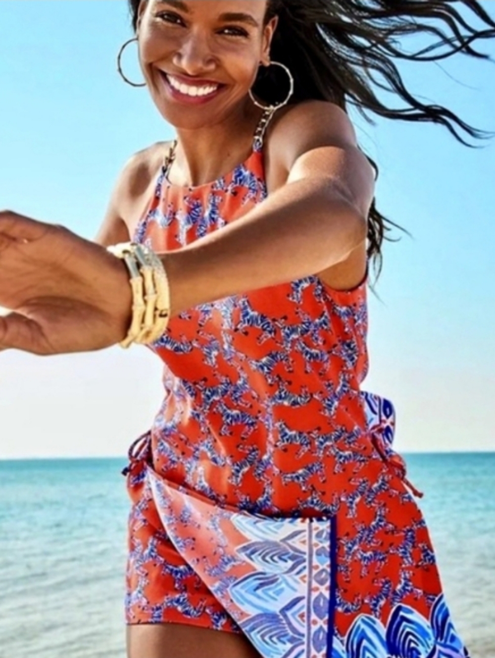 Lilly Pulitzer Pearl Romper Picante Coral Heebee Zeebees Size 8 Like New - Picture 5 of 16